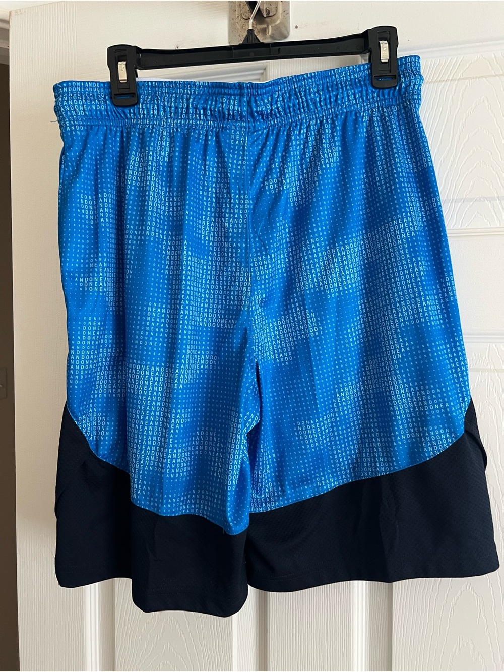 And1 Swimming Trunks/Shorts Blue & Black Size Med Elastic & Drawstring 32" waist